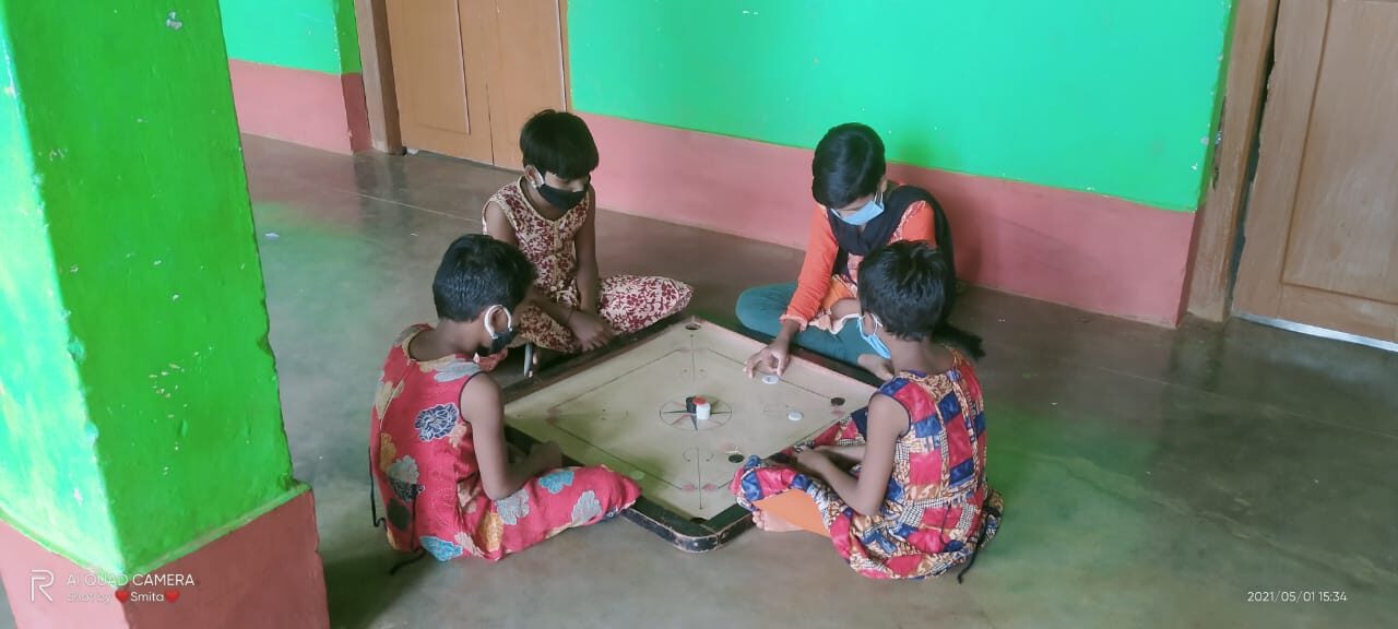 Children are enjoying indoor game